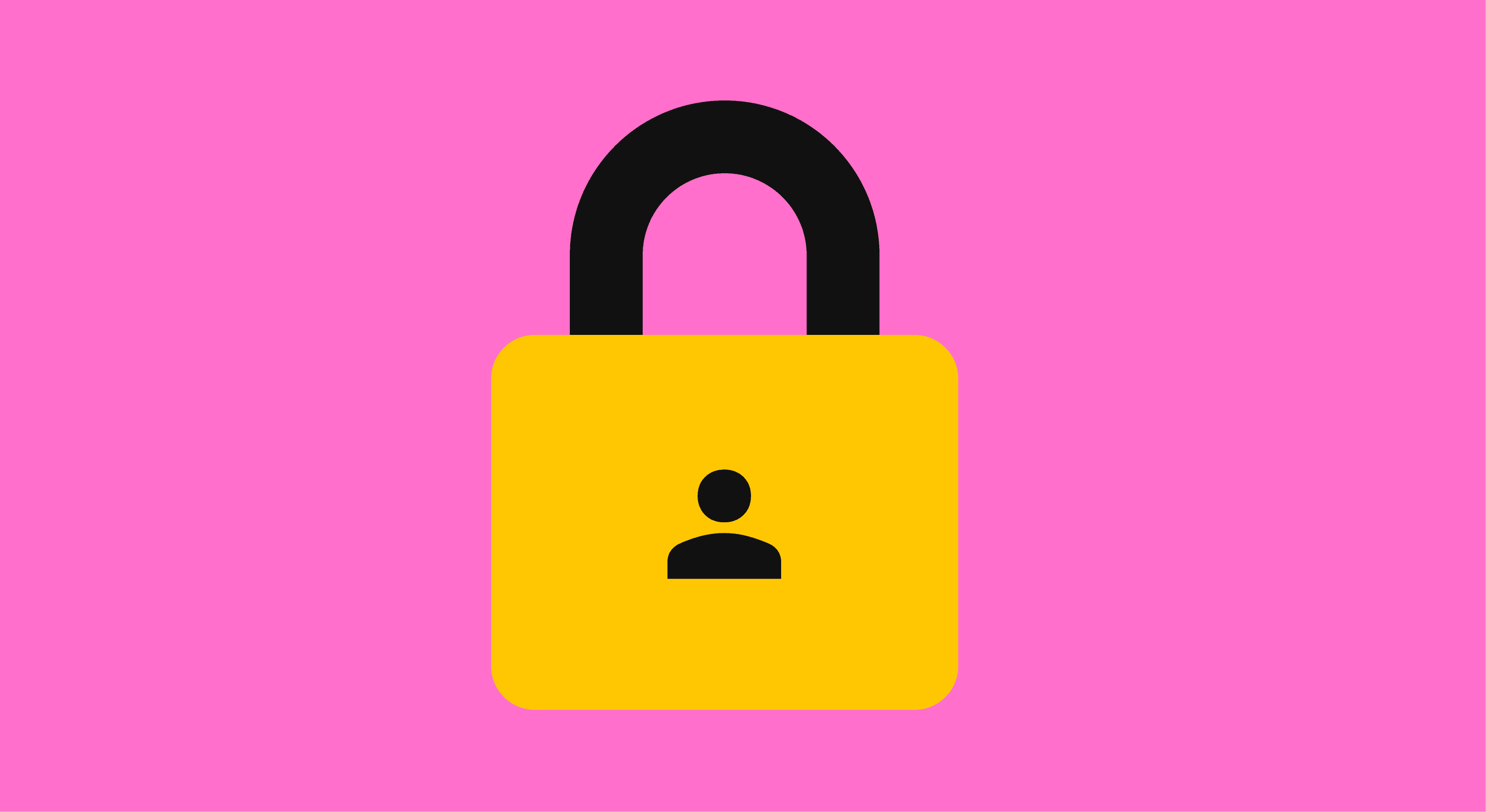 Illustration of padlock with person icon at center.